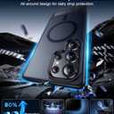 2 x Temdan Magnetic for Samsung Galaxy S25 Ultra Case, [Innovate Stand][Military Grade Drop Protection][Non Slip][Translucent Matte] Shockproof Phone Case for Galaxy S25 Ultra 6.9" 2025 -Black