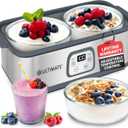 Ultimate Probiotic Yogurt Maker with Adjustable Time & Temperature Control - Make Trillions of Probiotics for Better Gut Health - Two 1-Quart Containers for Larger Batches