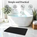 THMINS Black Stone Bath Mat, 32''x20'' Extra Large Stone Bath Mat, Super Absorbent Quick Drying for Bathroom, Easy to Clean