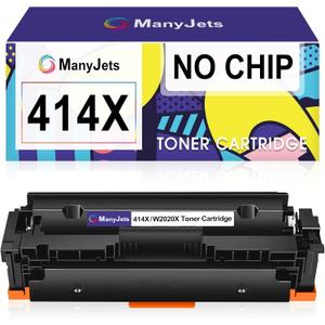 Compatible 414X Black Toner Cartridge Replacement for HP 414X W2020X to Use with HP Color Pro MFP M479fdw M479fdn M479dw M454dw M454dn (1 Black, NO CHIP)
