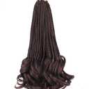 14 Inch 7 Packs French Curl Crochet Braids for Black Women Color 33 Short Pre Looped French Curly Braiding Hair for Goddess Box Braids Crochet Hair with Curly Ends