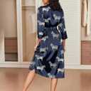 Ekouaer Silk Robes for Women Long Satin Bride Bridesmaid Robe with Pockets (Blue, S)
