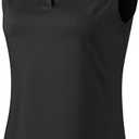 G Gradual Sleeveless Golf Shirts for Women Collared V Neck Tennis Tank Top Cooling Polo UPF 50+ Quick Dry Lightweight (Black, M)