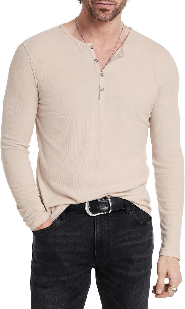 John Varvatos Men's Carver Henley, L