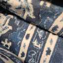 Lessymo Washable Area Rugs 6x9- Boho Area Rug Low Pile for Bedroom Living Room Kitchen, Ultra-Soft Faux Wool Vintage Area Rug with Non-Slip Rubber, Kid & Pet Friendly, Blue White