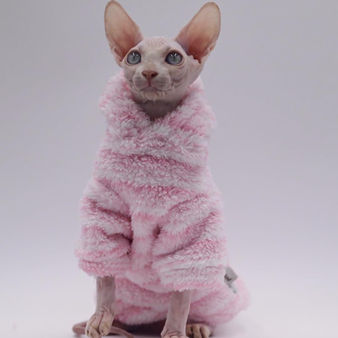 Hairless Cat Clothes Warm Thickness Soft Winter Cat Apparel for Sphynx Cats, Devon Rex Cats, Cornish and Small Cats (Large)