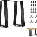 16 Furniture Legs, 16 Trapezoid Bench Legs Heavy Duty Furniture Legs, Coffee Table Legs DIY Desk Legs, 16 Height 10.6Wide, Set of 2