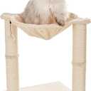 Cat Scratching Post, Sisal, Interactive Furniture Toys for Indoor Cats Adults, 2 Mounting Methods Scratcher Tree Tower with Hanging and Ball Track, Activity Center for Kitten, 25 inches