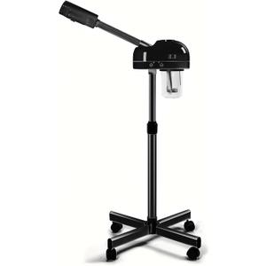Stand Professional Ozone Facial Steamer with Touch Control, Hot Mist Function, Adjustable Height & Rolling Base, 360 Rotatable Nozzle, Use for Home, Salon SPA (Black)