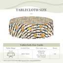 Fall Round Tablecloth 60 Inch Maple Leaf Pumpkin Table Cloth Waterproof Resistant Reusable Autumn Thanksgiving Decorations Table Cover for Kitchen Dinning Holiday Party Decor