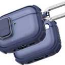 AMAZINGTHING for AirPods Pro 3 [Titan PRO Guardian] Case, MagSafe and Apple Watch Charger Compatible, X-Cushion PRO 7 Shock-Absorbing Defense, One-Click Locking Lid, Carabiner Included, Blue