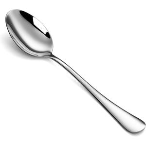 WYT Dinner Spoons Set for 8, Stainless Steel 8-Piece Flatware Spoons Set, Modern Silverware Dinner Spoon, Mirror Polished, Dishwasher Safe, 7.9 Inches