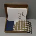 AZAZA 50 Bulk Thank You Cards with Envelopes 4x6, Navy Blue Thank You Cards 2 Minimalistic Designs, Funeral Thank You Cards with Envelopes, Blue Thank You Note and Gold Stickers for Wedding