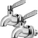 Oak Leaf Replacement Spigot for Beverage Dispenser, Stainless Steel Spigot for Drink Dispenser, Water Dispenser Faucet, Food Grade, 2 Pack