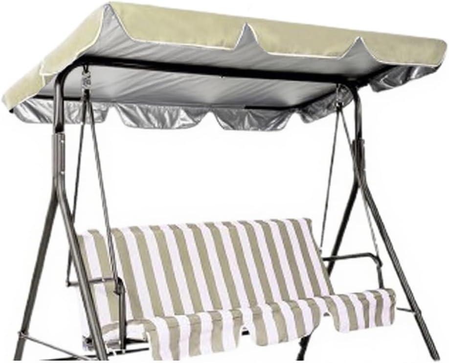 Traditional/Cottage Swing Canopy Replacement Top, 3 Seat Patio Swing Canopy Cover for Porch Garden Pool Seat (Beige/76*49*5.9, Fabric)