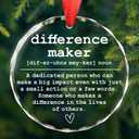 2 x Difference Maker Gifts for Women, Going Away Farewell Gifts for Coworkers, Appreciation Gift for Boss Goodbye Gift for Coworker Women Glass Christmas Ornament