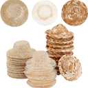 AHANDMAKER 30 Mini Straw Hats Craft Doll Hats Ornaments Woven Caps for DIY Craft Woven Caps for Garment Decorations Jewelry Accessories