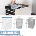 Small Trash Bags 4 Gallon - 150 Count Drawstring 4 Gallon Trash Bag, Tear-Free 4 Gal Small Garbage Bags for Office Bedroom Bathroom Trash Bags, Unscented White 4 Gal Trash Can Liners