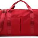 ZUEVI Sports Gym Duffel Bag for Men or Women Waterproof Weekender Travel Bag with Shoes Compartment Dry and Wet Separation for Training Swim Yoga(RED)