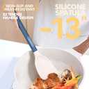 Silicone Small Spatula for Cooking Flexible Beveled Turner with Solid Inner Core and Heat Resistant Nylon Handle Ideal Spatula for Non-Stick Cookware (10 inches, Sky Blue)