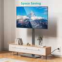 WALI Floor TV Stand with Power Outlet, Tall TV Stand Mount for 32-75 inch TVs up to 110 lbs, Swivel and Height Adjustable TV Stands with Wood Base for Bedroom, Office(TVDVD-7PW), Black