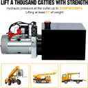 DC HOUSE Electric Hydraulic Pump Unit Metal Reservoir for Dump Trailer (Double Acting 10 Quart)