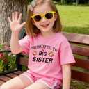 Big Sister Shirts for Girls Toddler Kids Announcement Outfit Promoted to Big Sis T-Shirt Short Sleeve Tees 2-8T