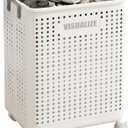 X-Large Foldable Laundry Hamper with Wheels and Handle, Collapsible Rolling Laundry Basket, Versatile Portable Storage Basket for Laundry/Bathroom