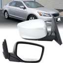Right Passenger Side Mirror Compatible with Honda Accord 2008 2009 2010 2011 2012 Power Manual Folding NonHeated Door Mirrors White 3 Pins