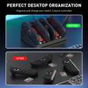 4-Bit Charging Dock for Nintendo Switch 2 Controller (2025 Release), Magnetic Design Switch 2 Charge Station with a Type-C Charging Cable, 4 Game Cards & 4 SD Cards Storage (Lying-flat 3)