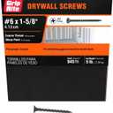 Grip-Rite 158CDWS5 #6 X 1-5/8" Phillips Bugle Head Coarse Thread Sharp Point Drywall Screw, 5lb Box
