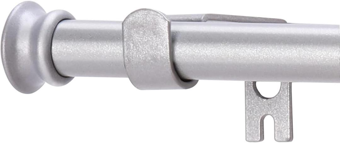 Standard Decorative Window Curtain Rods 30 to 88 Inch,5/8 Inch Diameter Small Curtain Rod Set, Heavy Duty Drapery Rods with Brackets Silver