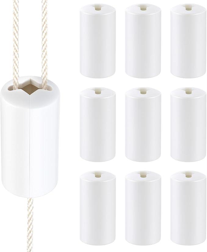 Pangda 10 Pcs Breakaway Cord Condensers Anti Strangulation Design Window Blinds Pull Cord Safety Proof Compatible with All Horizontal Blinds for Households with Small Pets (White)