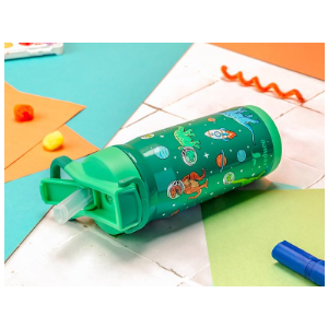 Reduce Hydrate Pro Kids 14oz Stainless Steel Insulated Water Bottle w/Straw – Spill Proof Tumbler for Kids – 30 Hour Cold Retention – Dishwasher Safe Leak-Proof Design - Jurassic Space