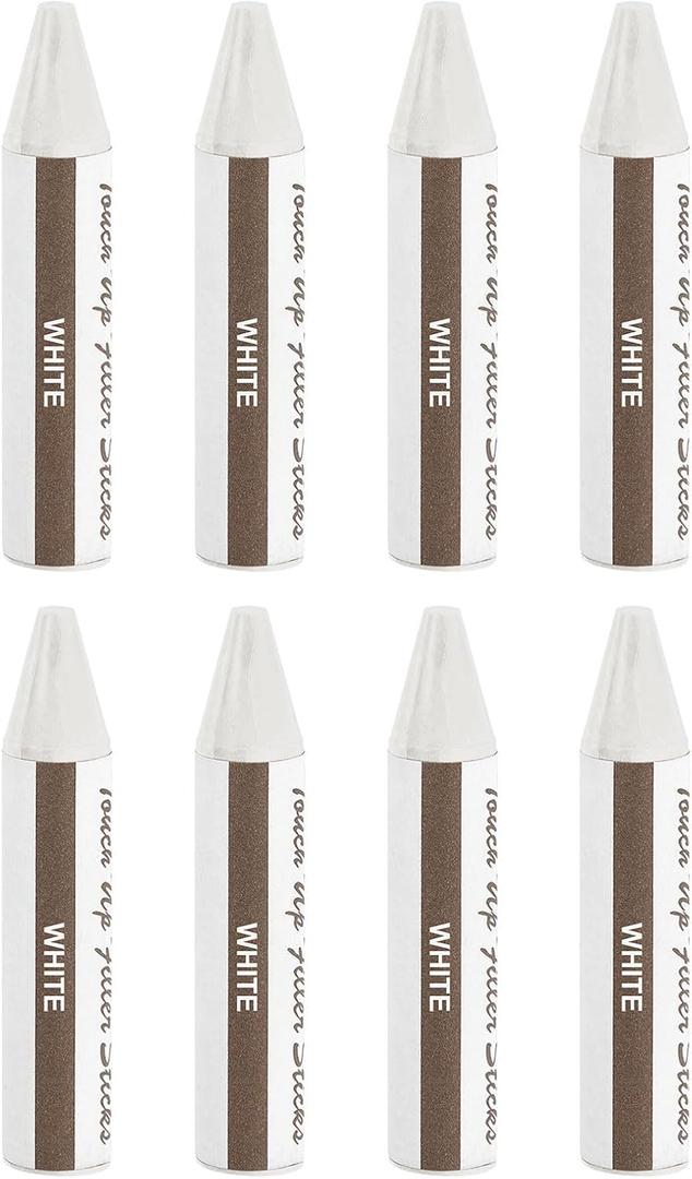 uxcell Wood Filler Stick, 8 Pcs Wax Sticks Wood Touch Up Markers, Furniture Crayons for Scratches Holes Crack Tables Desks Wooden Floors Repair Cover Ups, White