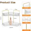 Corner Bathroom Counter Organizer 2 Tier Bathroom Organizers and Storage Countertop with Hooks Skin Care Exquisite Vanity Organizer Countertop Bathroom Storage Dresser, Kitchen-Clear