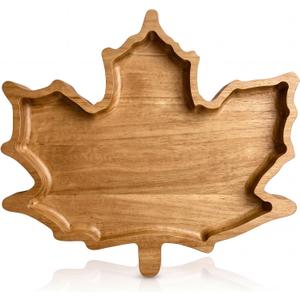 Sliner Maple Leaf Charcuterie Board Wooden Fall Serving Platter Tray Dish, 15 x 12 x 1 inches/ 38 x 30 x 2.5 cm