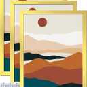 Gold 14x18 Picture Frame Set of 3, High Transparent Frame for 14 By 18 Photo Collage Canvas Poster Size Wall Mount and Tabletop Horizontally Vertically (Gold, 14 x 18 inches)