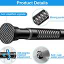MEXAU 2 Pack Spring Tension Curtain Rods 31-76 Inch Black Shower Curtain Rod No Drilling Adjustable Spring Loaded Curtain Rods 7/8" Diameter Shower Rods for Window Bathroom Closet Doorway Door