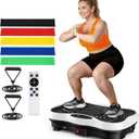 Vibration Plate Exercise Machine, 130 Levels Full Body Workout Vibrating Plate for Lymphatic Drainage Weight Loss, 450 Lbs Capacity Shake Platform with Bluetooth for Women Men