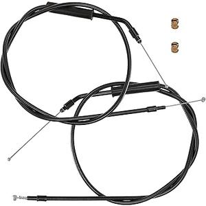 TIGERSGATE 38" Black Vinyl Stainless Steel Braided Extended Throttle and Idle Cable Kit for 2007-2013 Harley Sportsters XL Models, 1996-2017 Some Dyna Models