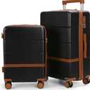 Luggage Sets, 2 Piece Suitcase set with wheels Tsa Lock 20/24 inchi Hardshell Waterproof Travel Suitcases luggage for Women/Men/FamilyBlack