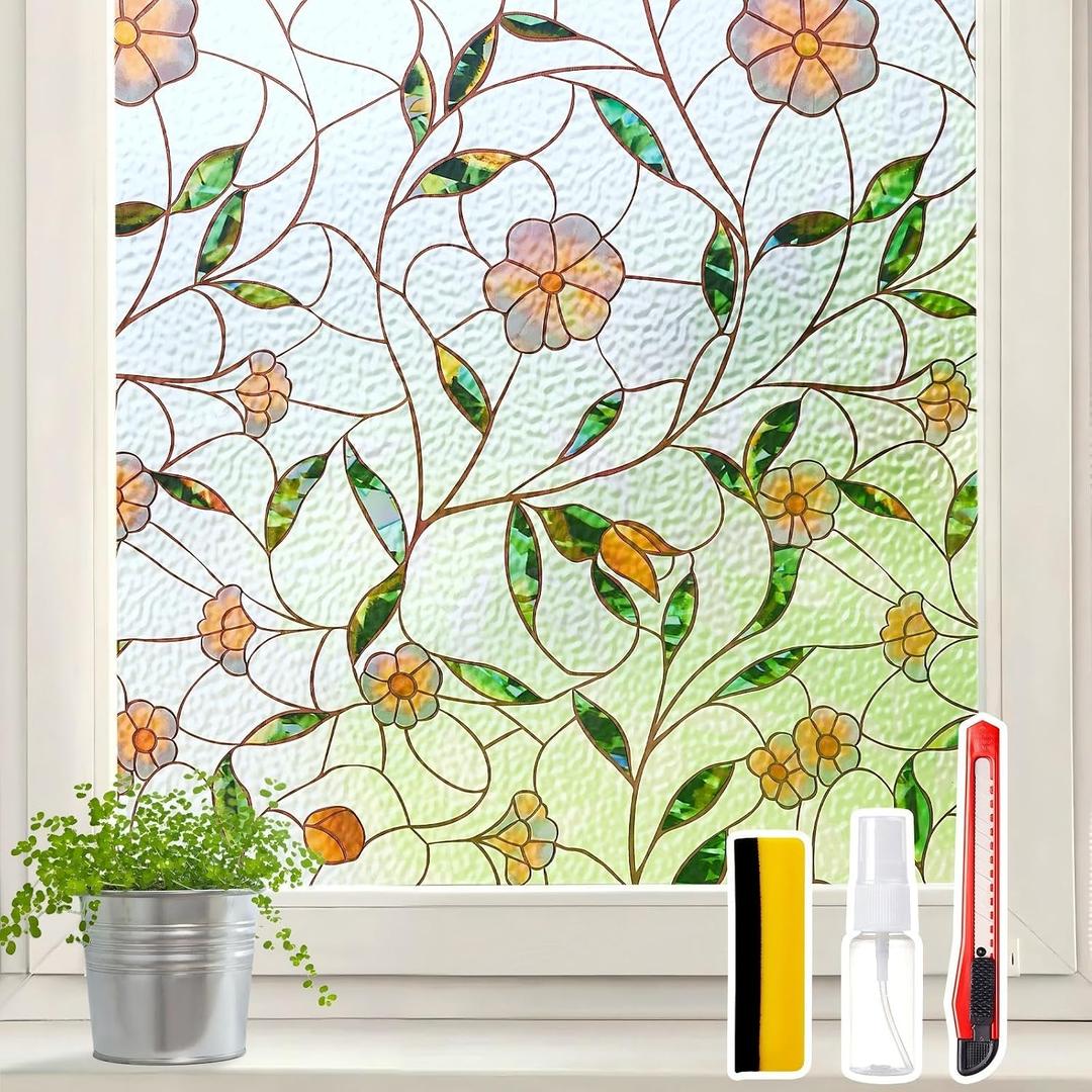 Window Privacy Film Stained Glass 29.5" x 78.7" Static Cling