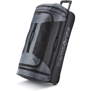 Samsonite Andante 2 Wheeled Duffel Bag 32-Inch Durable Rolling Luggage with Inline Skate Wheels, Push-Button Handle & Spacious Compartments Travel-Friendly and Lightweight - Riverrock/Black