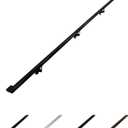 Modern Aluminum Handrail Grab Bar Kit, Adjustable Steel Brackets Included, Returns to Wall, Powder Coated Finish (Black, 12 Foot Handrail Set)