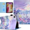 Funut for Amazon Kindle Fire Max 11 Tablet Case (13th Generation, 2023 Release), Premium PU Leather Folding Stand Cover Case for Kindle Fire 11 Tablet with Auto Wake/Sleep,Purple Flower Sea