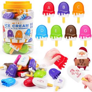 CPSYUB Alphabet Learning Toys for Toddle Ice Cream ABC Matching Toys Color Sorting Set Preschool Educational Montessori Toy Smart Sorting Toys Upper Lowercase Toy for 2 3 4 5+ Kids