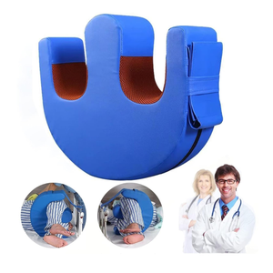 YHK Bedridden People Turning Device, Prevent Muscle Atrophy Elderly with Removable Straps U-Shaped Multifunctional Turning Pillow, Bedroll Pillow Bedridden Nursing Supplies (Dark Blue Straps)