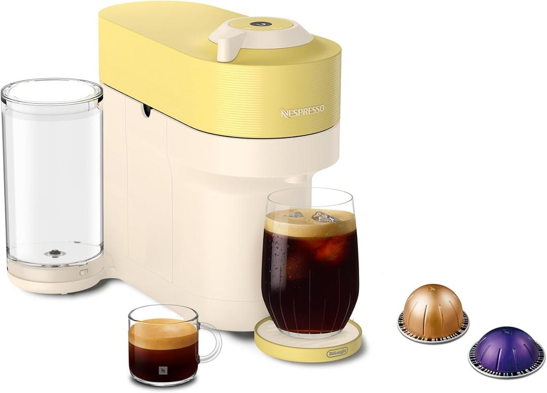 Nespresso Limited-Edition Vertuo Pop+ Coffee and Espresso Maker by De'Longhi, Pastel Yellow, BBD 06/30/2026