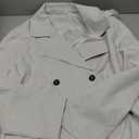 Onedreamer Women's Double Breasted Trench Coat Classic Lapel Long Sleeve Blazer Jackets Casual Outerwear With Belt (Medium, Grey&White)